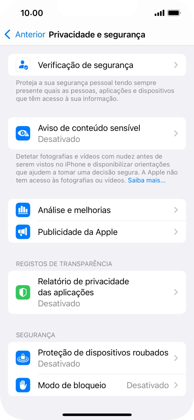 Prima Relatório de privacidade das aplicações.