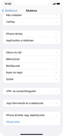 Válaszd az „iPhone átvitele vagy alaphelyzete” lehetőséget.