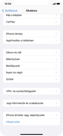 Válaszd az „iPhone átvitele vagy alaphelyzete” lehetőséget.