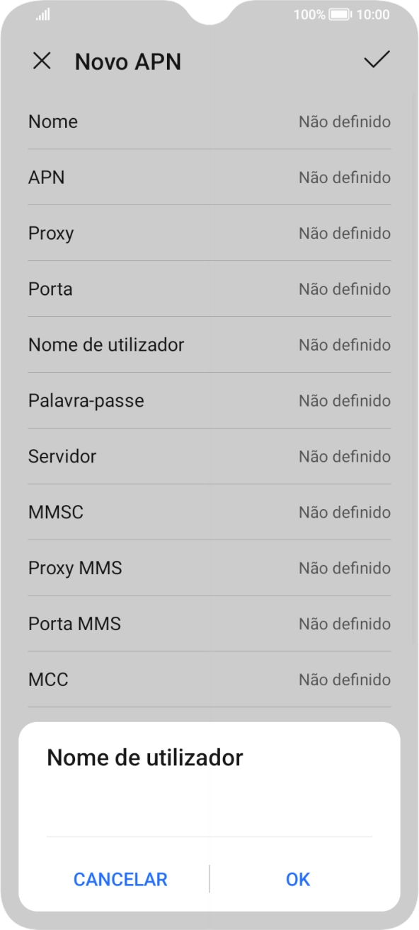 Introduza vodafone e prima OK.