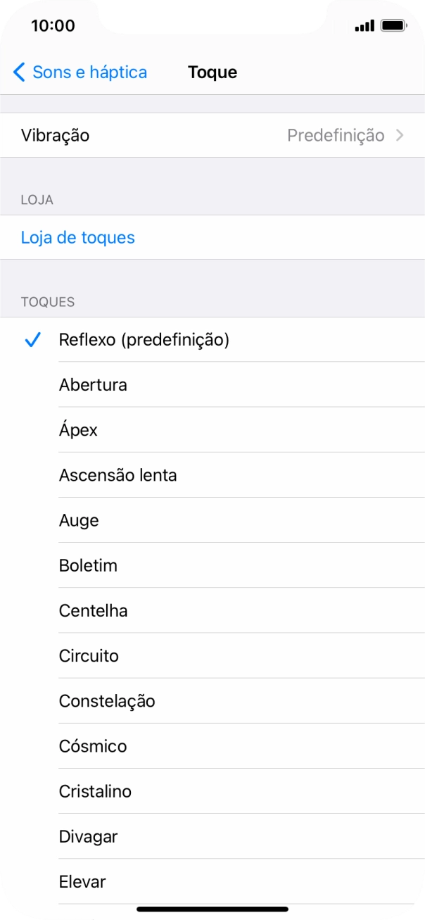 Prima os tons de toque pretendidos para os ouvir.