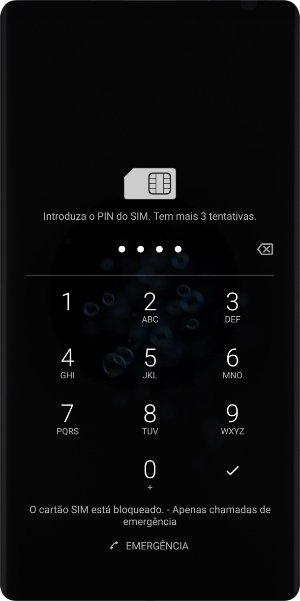 Se necessário, introduza o código PIN e prima o ícone para aceitar.