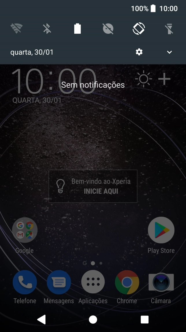 Prima o ícone de definições.