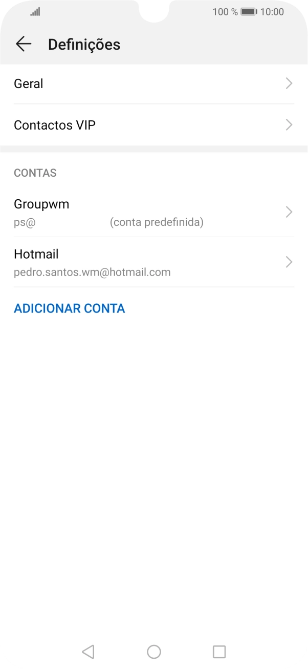 Prima a conta de e-mail pretendida.