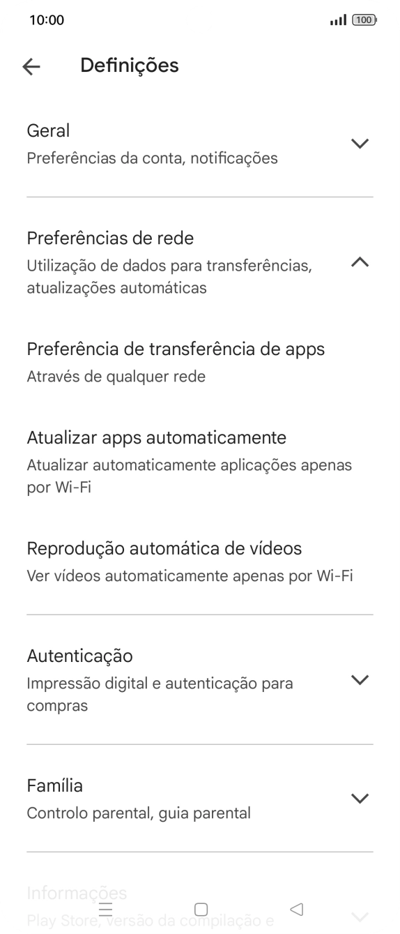 Prima Atualizar apps automaticamente.