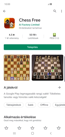 Válaszd a Telepítés lehetőséget, és kövesd a képernyőn megjelenő utasításokat az alkalmazás telepítéséhez.