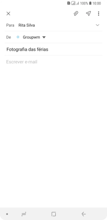 Prima o campo de escrita e escreva o texto do e-mail.