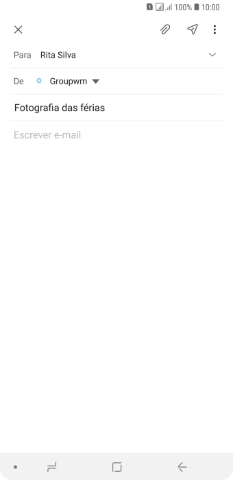 Prima o campo de escrita e escreva o texto do e-mail.