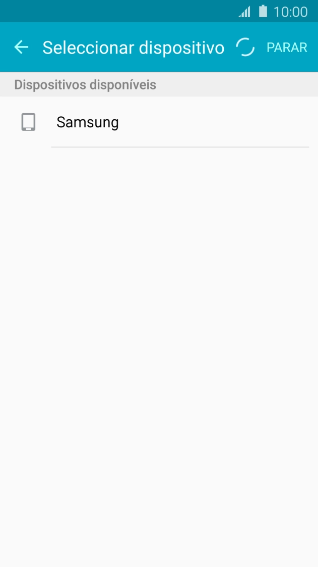 Prima o dispositivo Bluetooth pretendido e aguarde um momento enquanto o ficheiro é transferido.