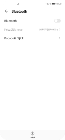 Kattints a „Bluetooth” melletti csúszkára a funkció bekapcsolásához.