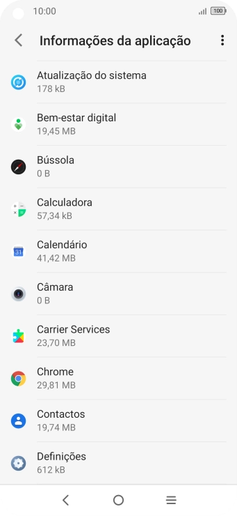 Prima a app pretendida.