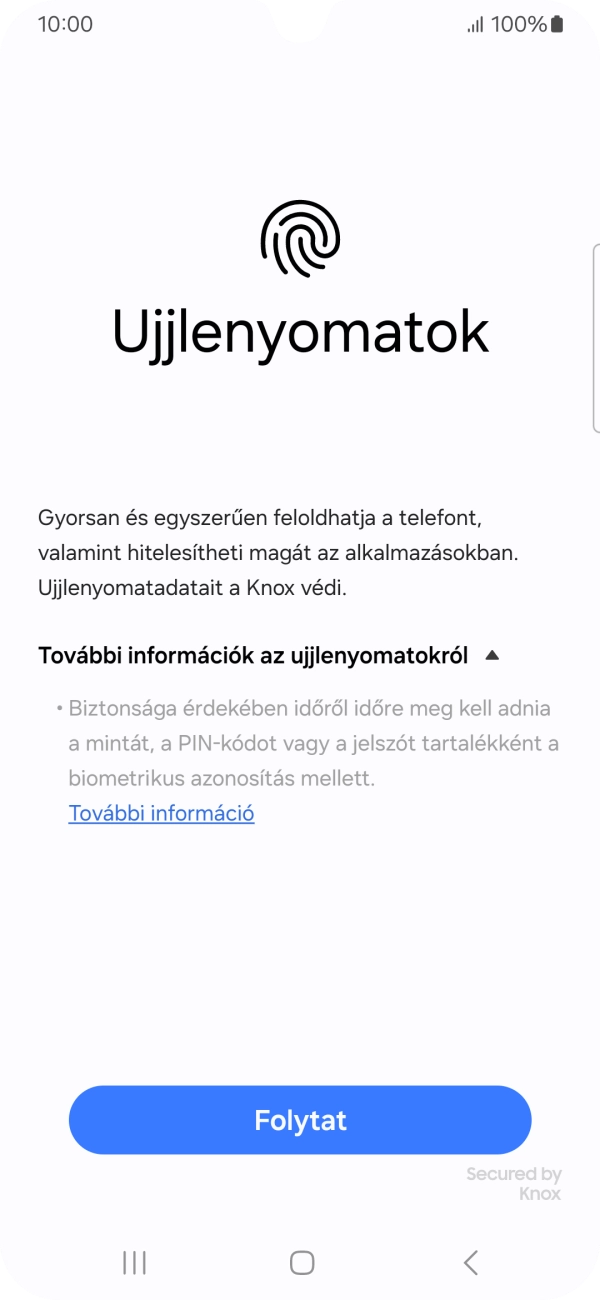Válaszd a Folytat lehetőséget.