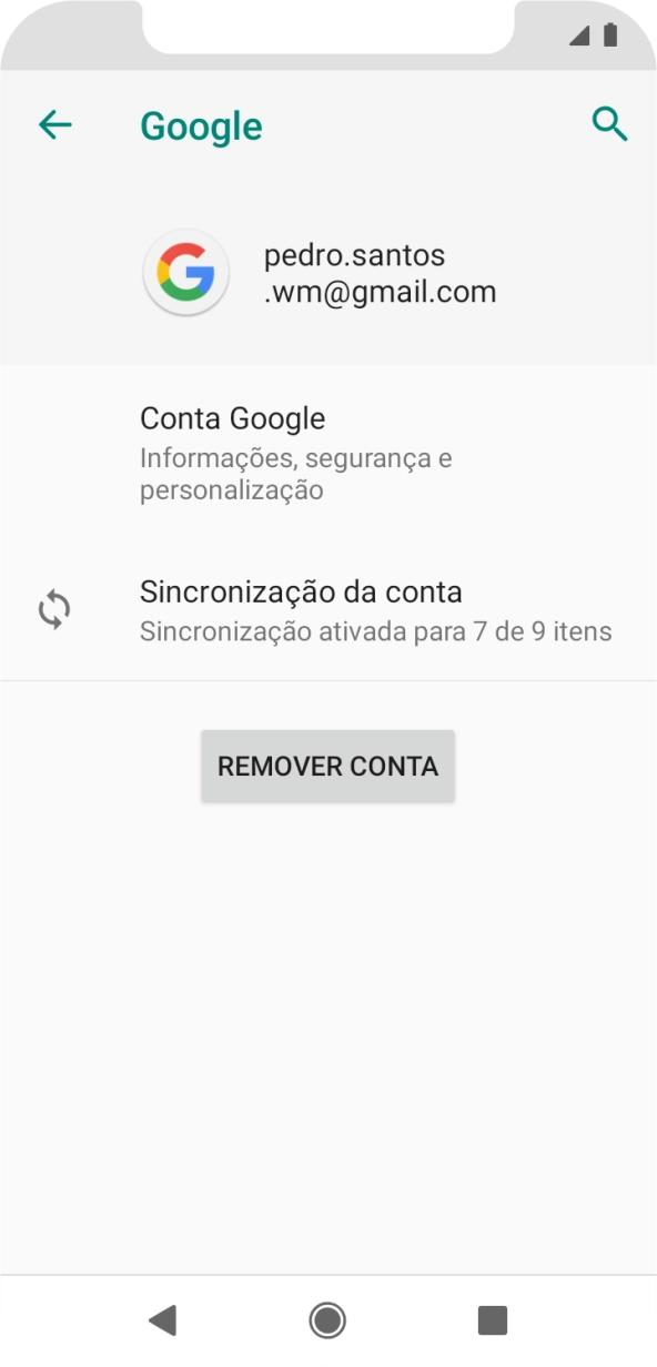 Prima Sincronização da conta.
