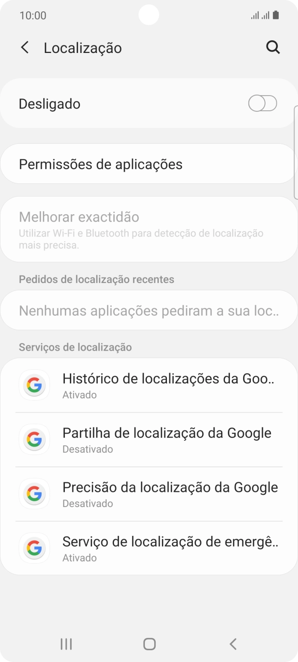 Prima o indicador para ativar ou desativar a função.
