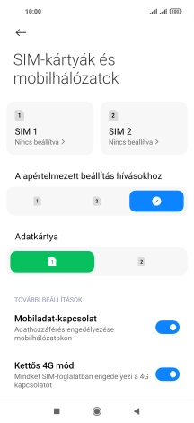 Kattints a kívánt SIM-kártyára.
