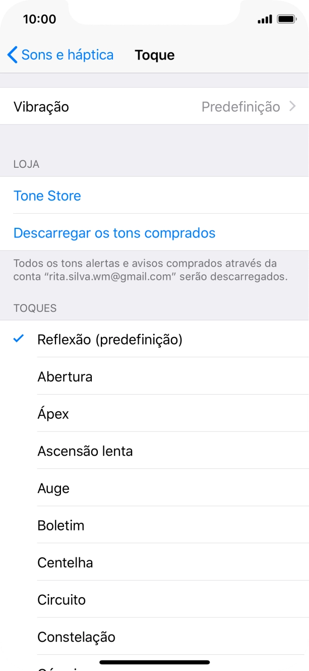 Prima os tons de toque pretendidos para os ouvir.