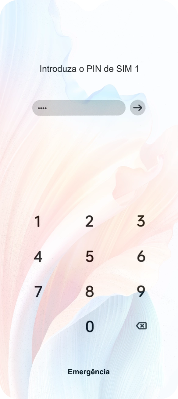 Se necessário, introduza o código PIN e prima a seta para a direita.