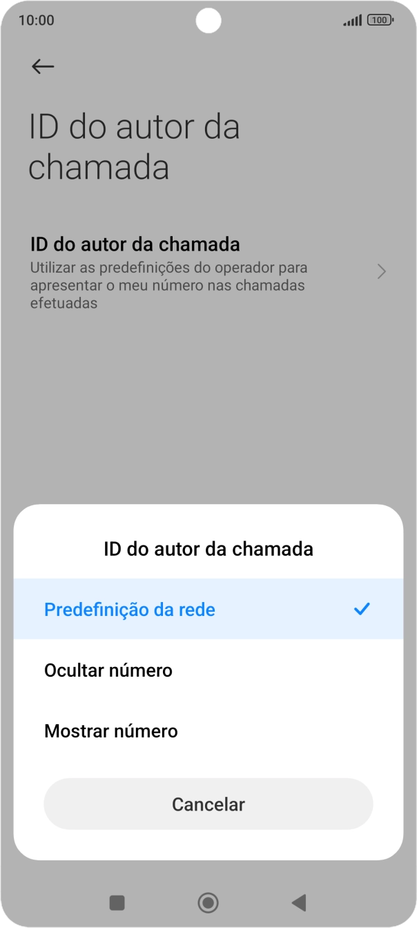 Prima Mostrar número para ativar a visualização do seu número.