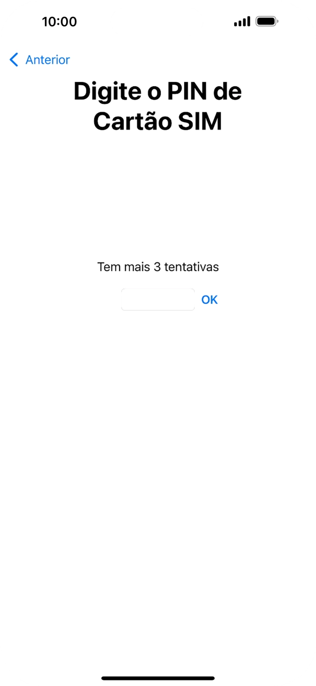 Se o cartão SIM estiver bloqueado, deve introduzir o código PIN e premir OK.