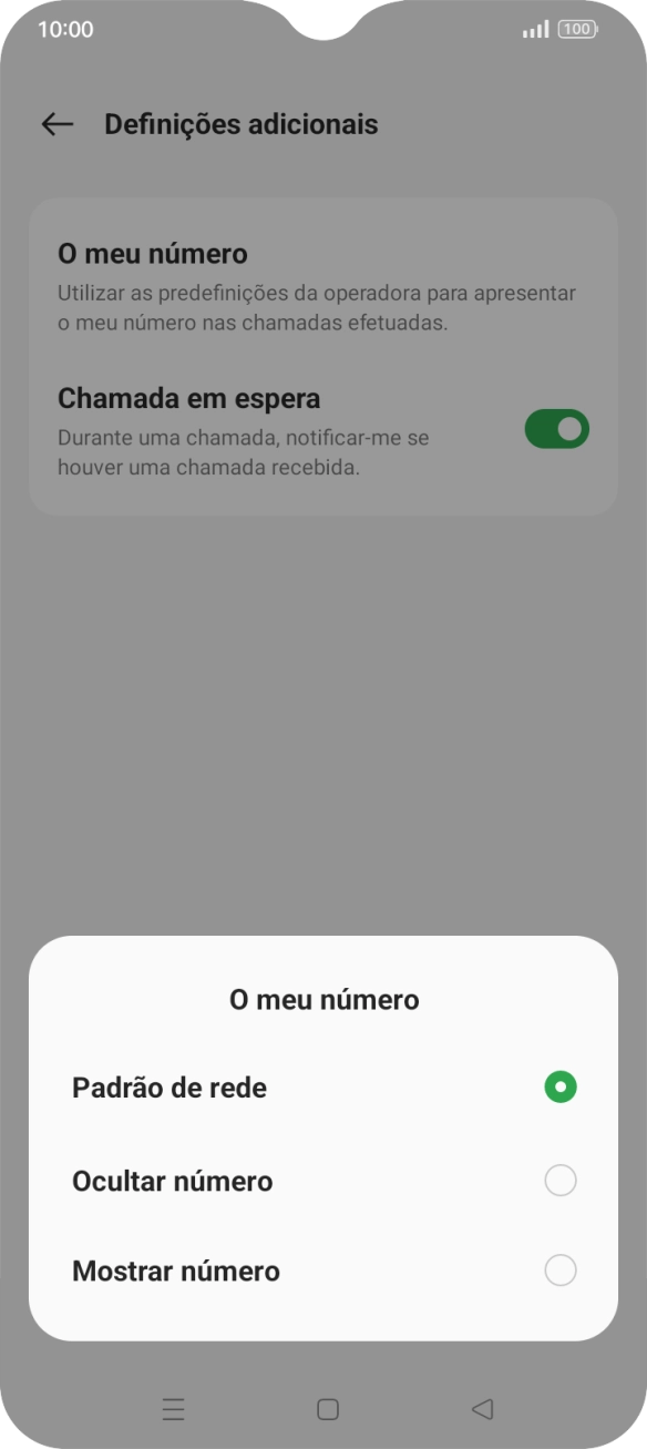 Prima Mostrar número para ativar a visualização do seu número.