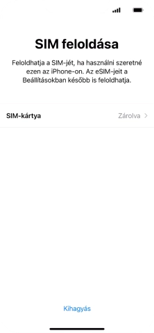 Válaszd a SIM-kártya lehetőséget.