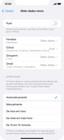 Se desativar a função, prima a definição pretendida.