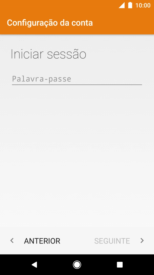 Prima Palavra-passe e introduza a password da sua conta de e-mail na Vodafone.