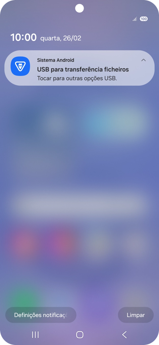 Prima Tocar para outras opções USB..