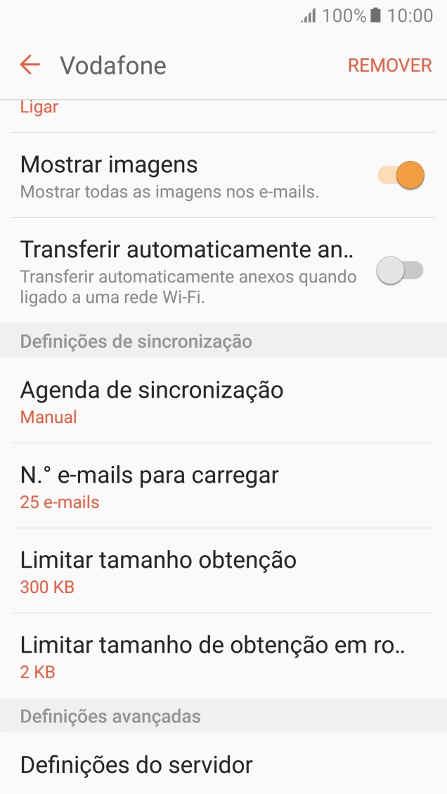 Prima Agenda de sincronização.