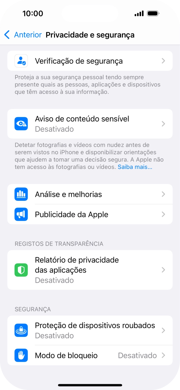 Prima Relatório de privacidade das aplicações.