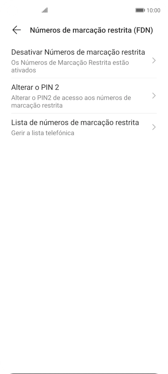Prima Desativar Números de marcação restrita para desativar a marcação permitida.
