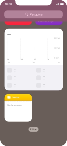 Mantenha premido o widget pretendido até aparecer um menu no ecrã.