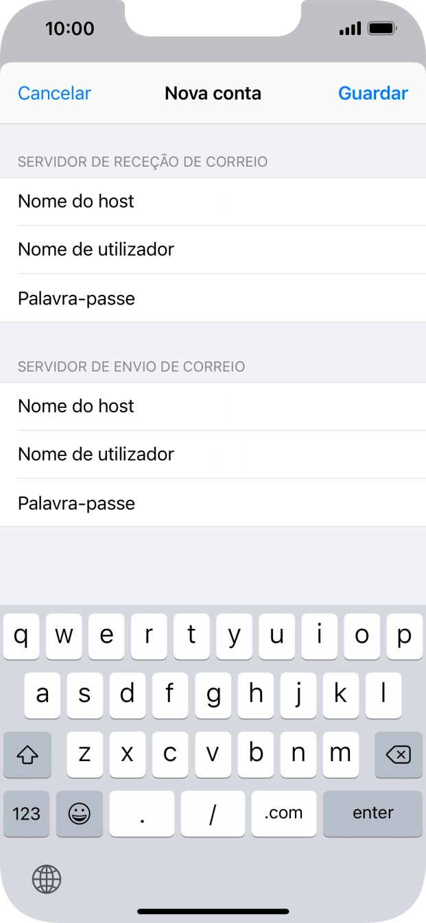 Prima Guardar. A sua conta de e-mail está agora configurada. Se pretender escolher definições adicionais para o servidor de receção e envio, siga os passos seguintes.