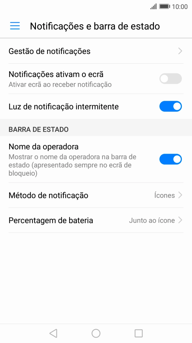 Prima Gestão de notificações.