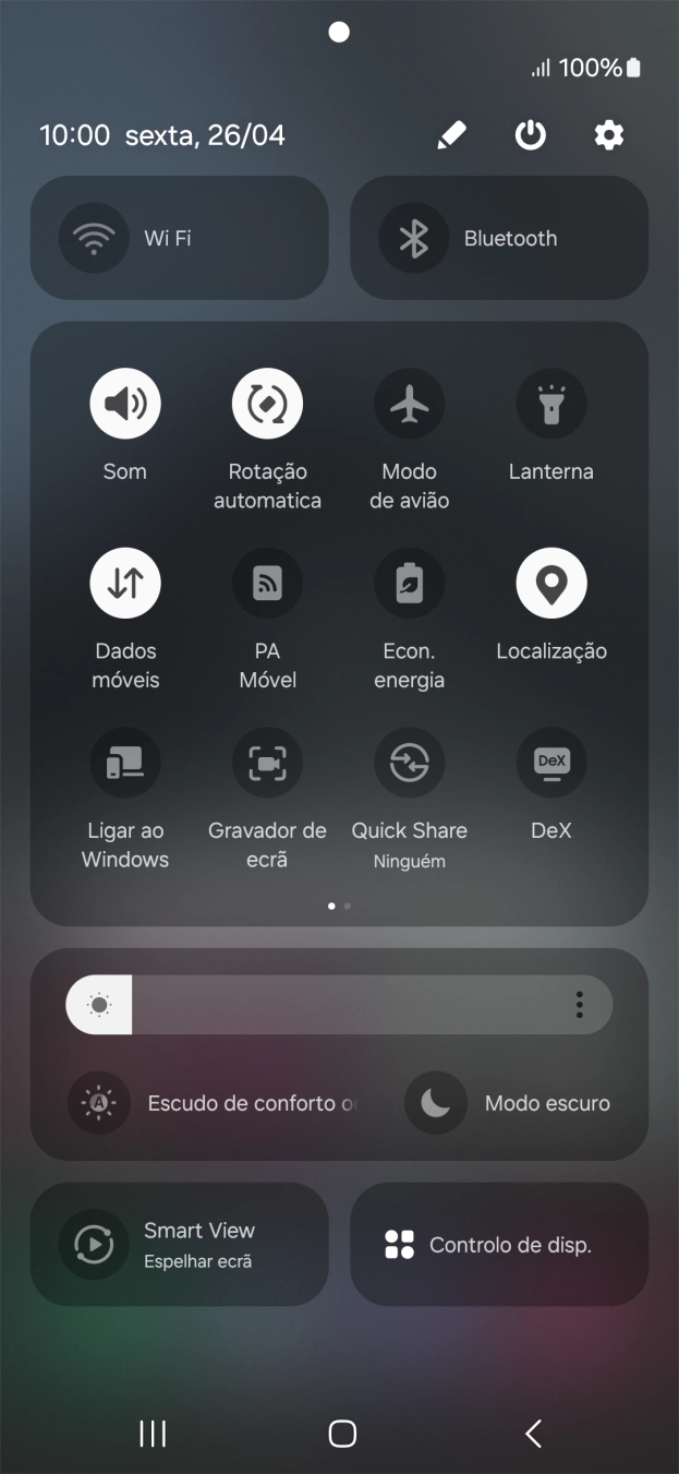 Prima o ícone de definições.