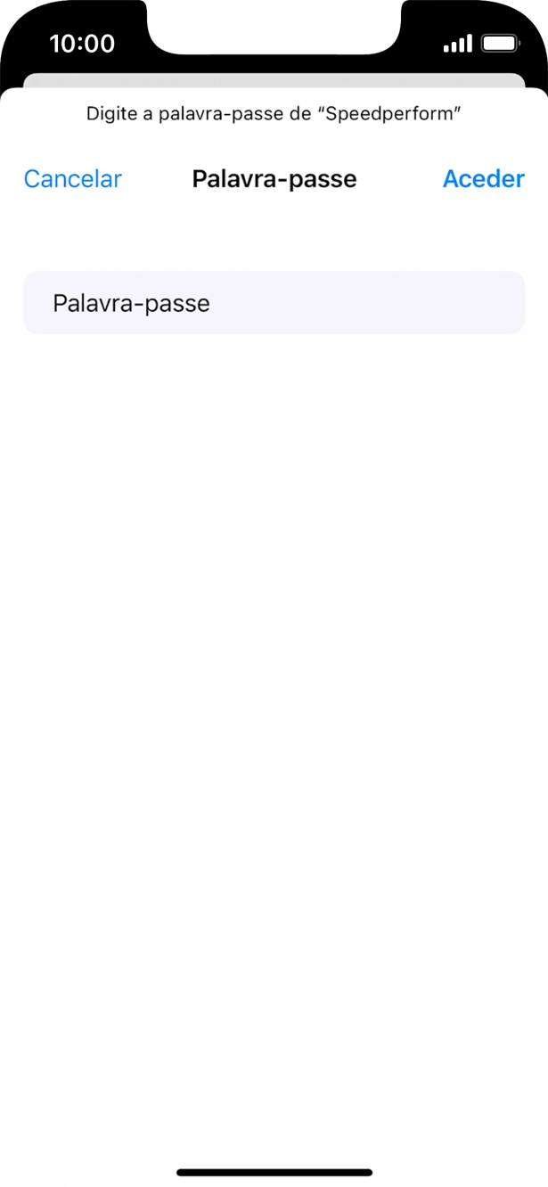 Introduza a password da rede Wi-Fi e prima Aceder.