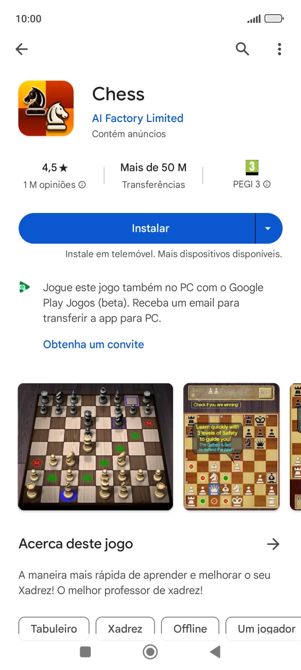 Prima Instalar e siga as indicações no ecrã para instalar a app.