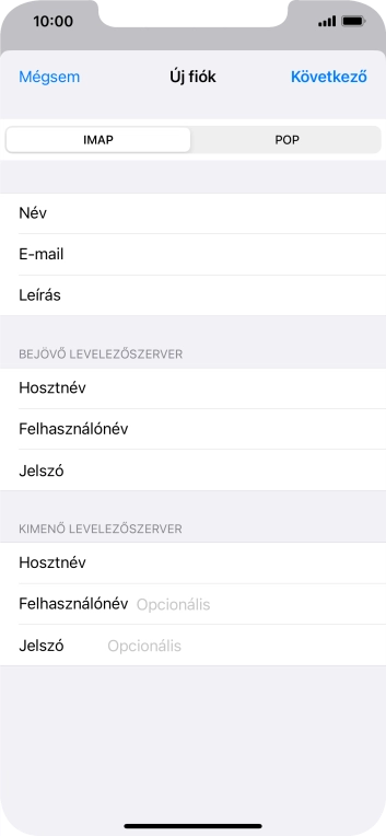 Kattints a Felhasználónév mezőre, és írd be az e-mail-fiókodhoz tartozó felhasználónevet.