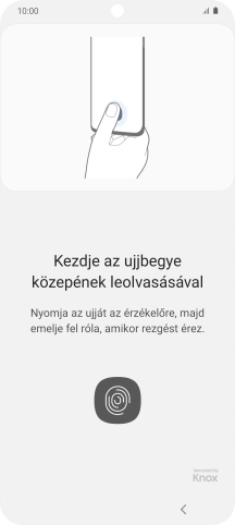 Kövesd a kijelzőn megjelenő utasításokat képernyőzár létrehozásához ujjlenyomattal.