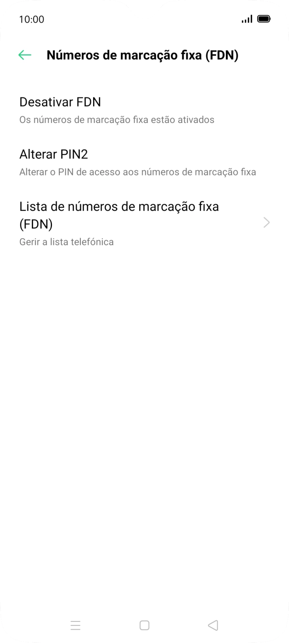 Prima Desativar FDN.