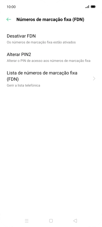 Prima Desativar FDN.