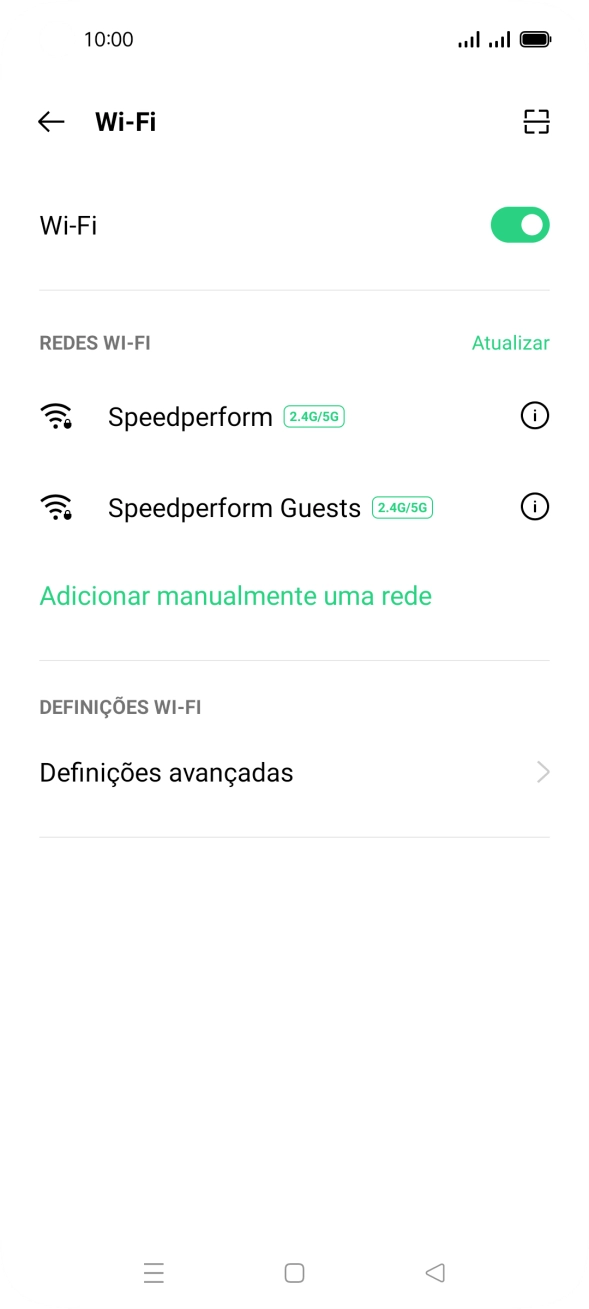 Prima a rede Wi-Fi pretendida.