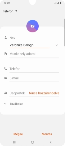 Kattints a Telefon mezőre, és írd be a kívánt telefonszámot.