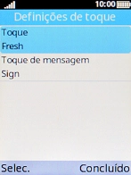 Escolha Toque.