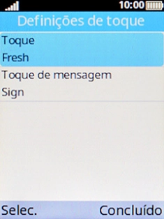 Escolha Toque.