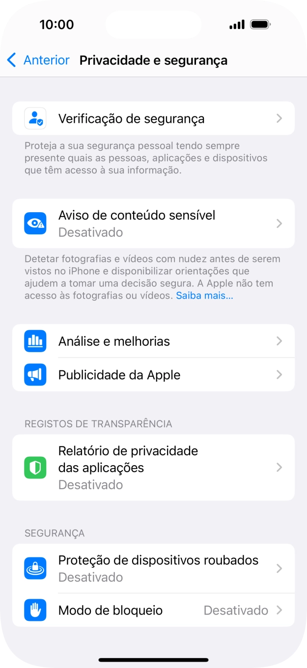 Prima Relatório de privacidade das aplicações.