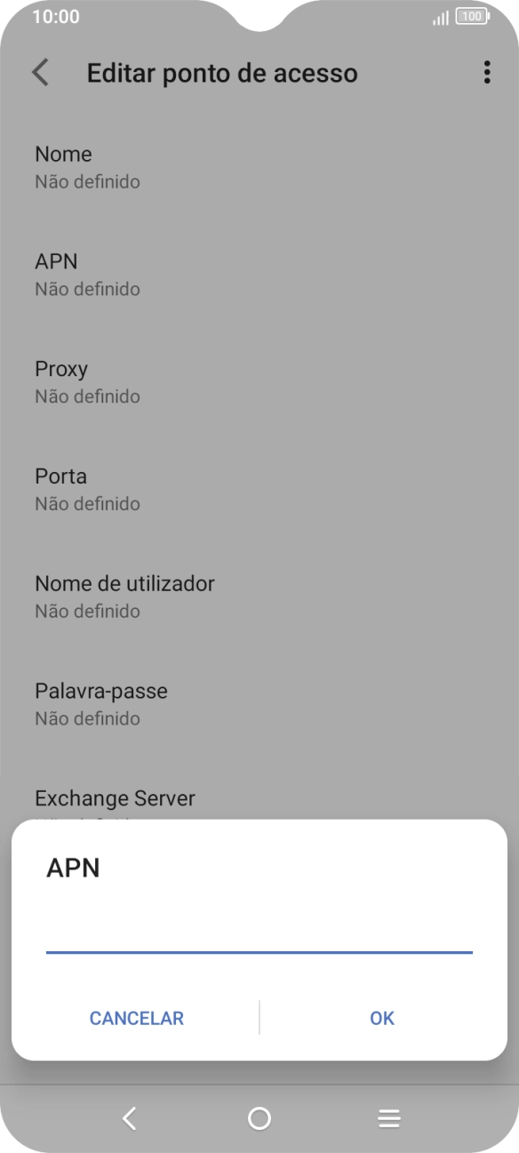 Introduza net2.vodafone.pt e prima OK.