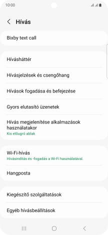 Válaszd a Hangposta lehetőséget.