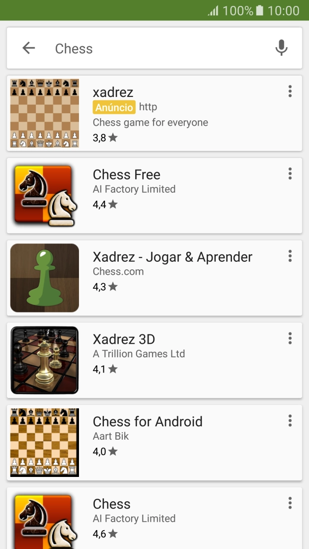 Prima a app pretendida.