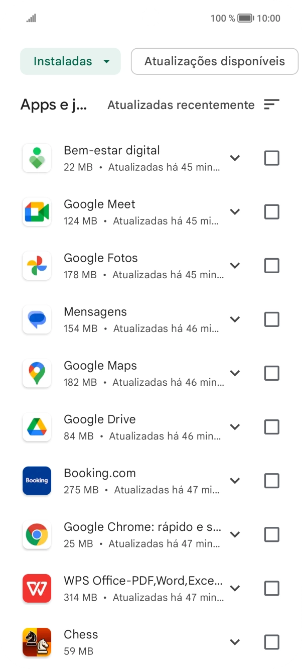 Prima a app pretendida.